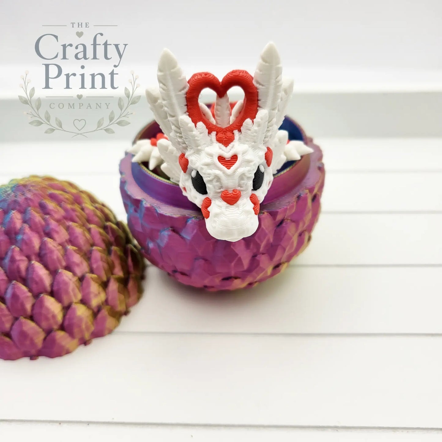 3D Printed Baby Heart Dragon in Egg