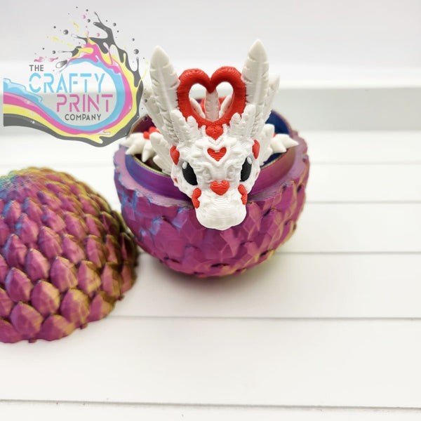 3D Printed Baby Heart Dragon in Egg
