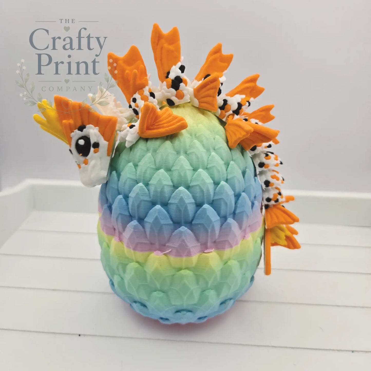 3D Printed Baby Koi Dragon in Egg