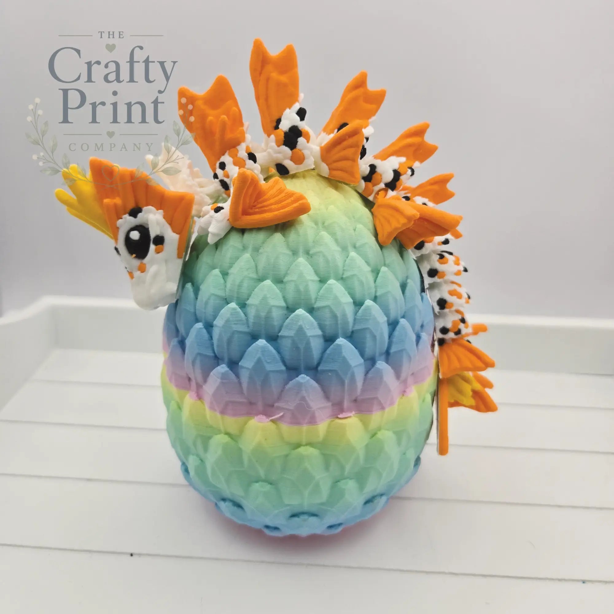 3D Printed Baby Koi Dragon in Egg