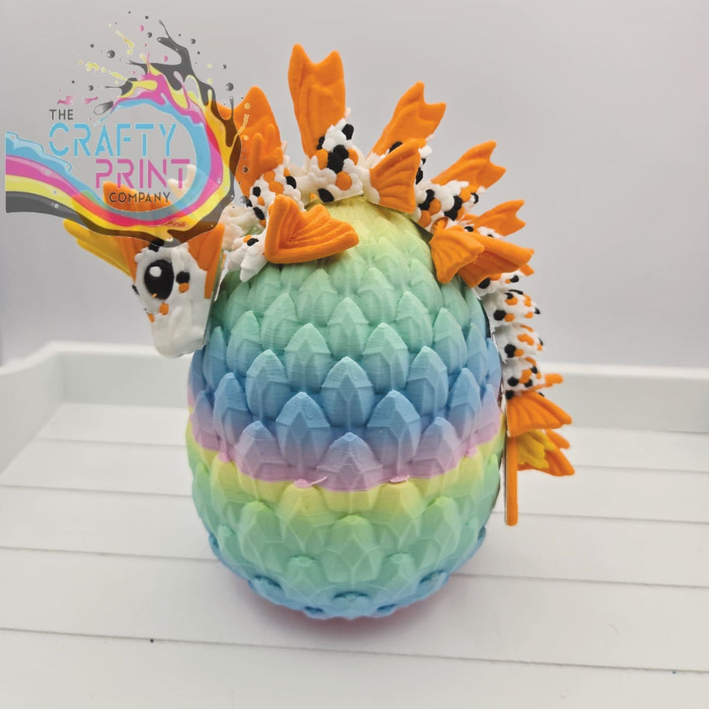 3D Printed Baby Koi Dragon in Egg