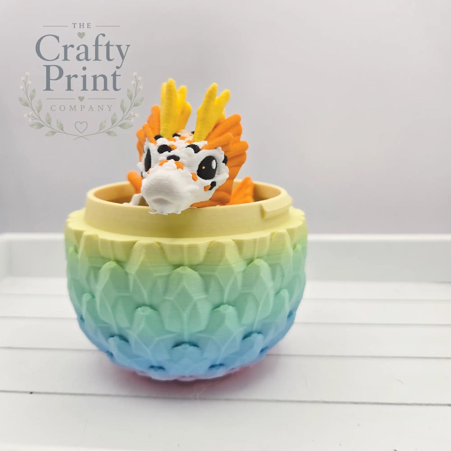 3D Printed Baby Koi Dragon in Egg
