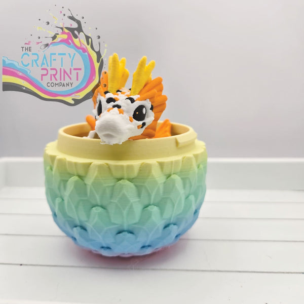 3D Printed Baby Koi Dragon in Egg