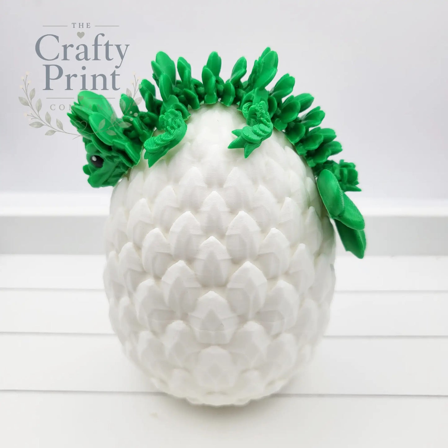 3D Printed Baby Lucky Clover Dragon in Egg
