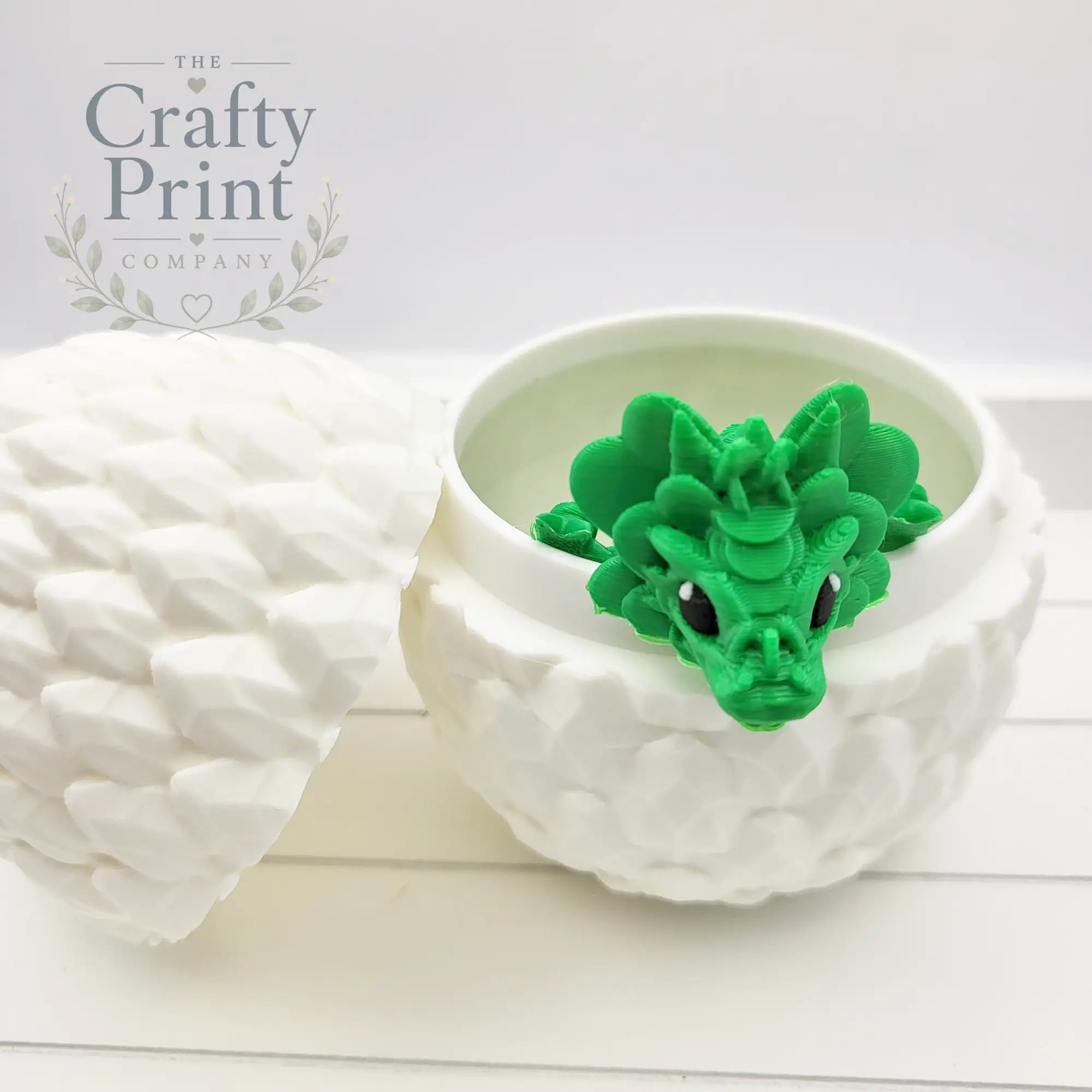 3D Printed Baby Lucky Clover Dragon in Egg