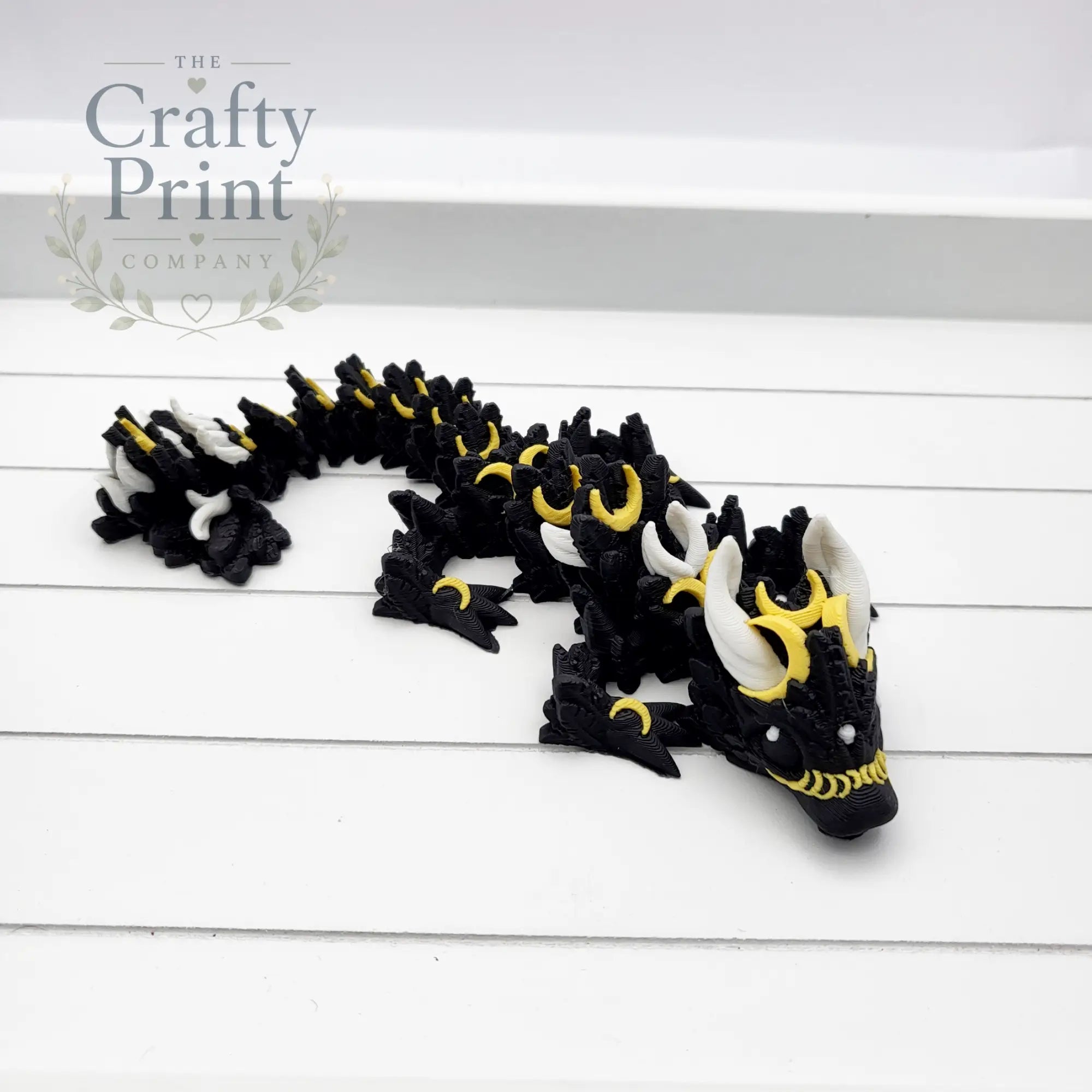 3D Printed Baby Luna Dragon in Egg - Black