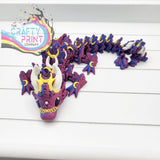 3D Printed Baby Luna Dragon in Egg - Red / Blue