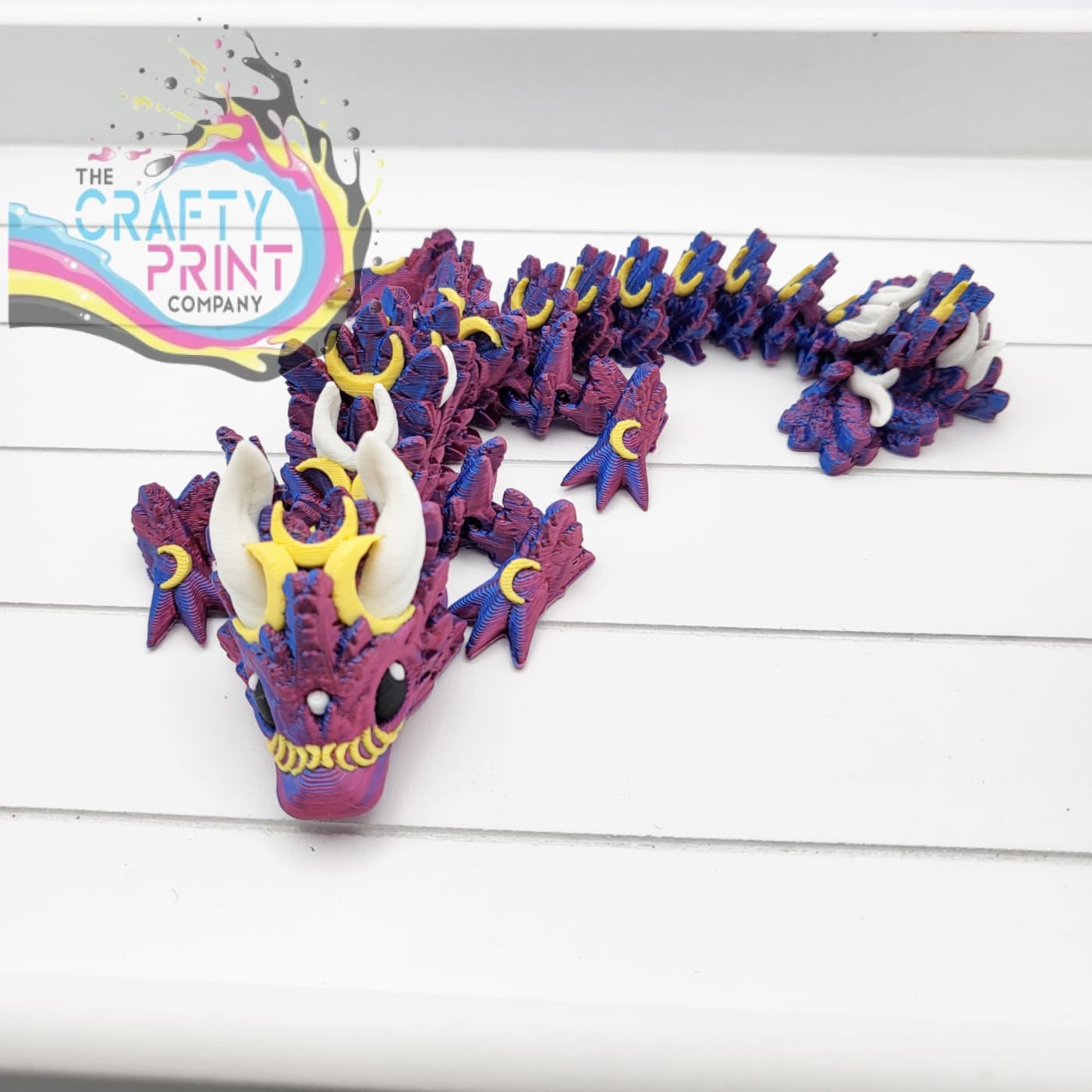 3D Printed Baby Luna Dragon in Egg - Red / Blue