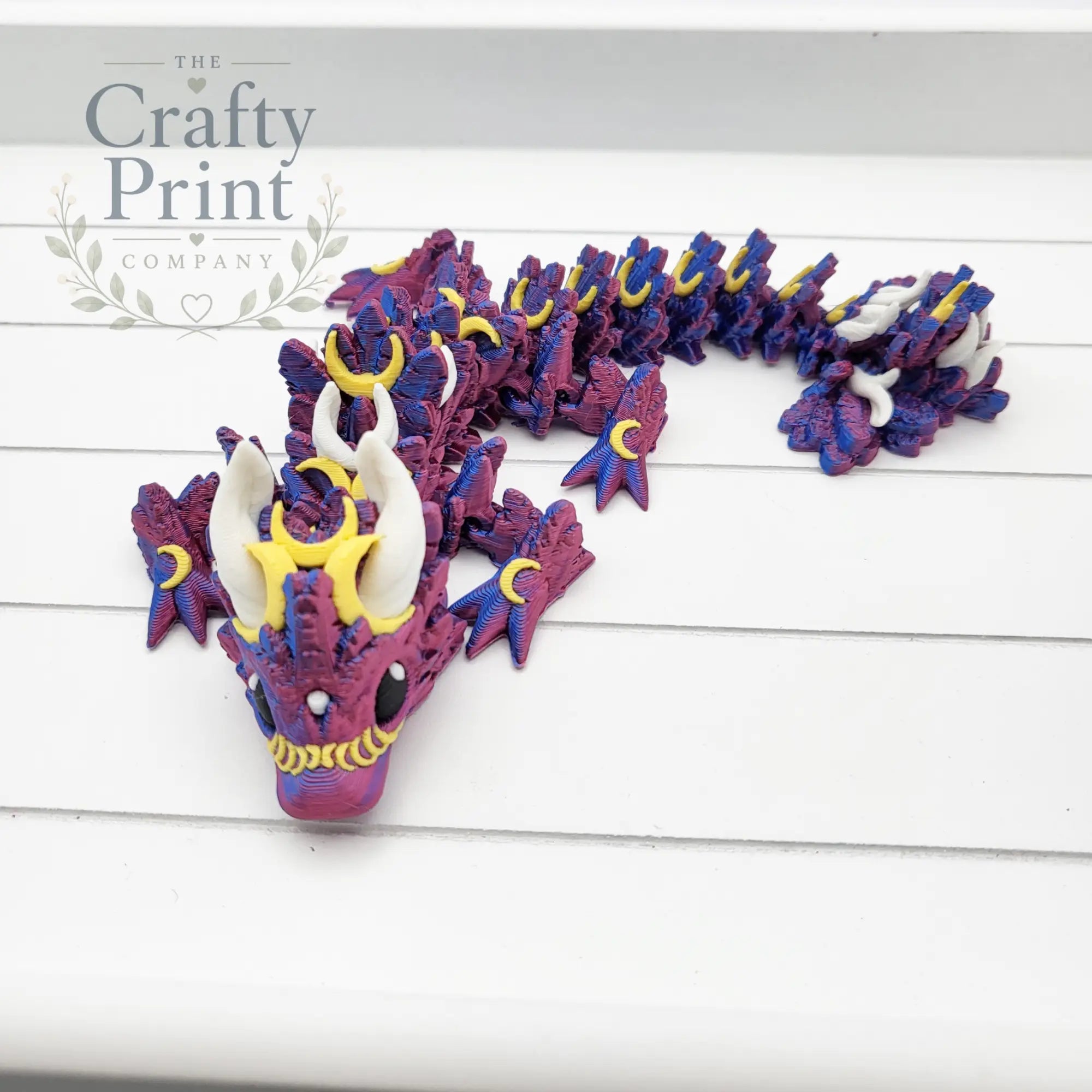 3D Printed Baby Luna Dragon in Egg - Red / Blue