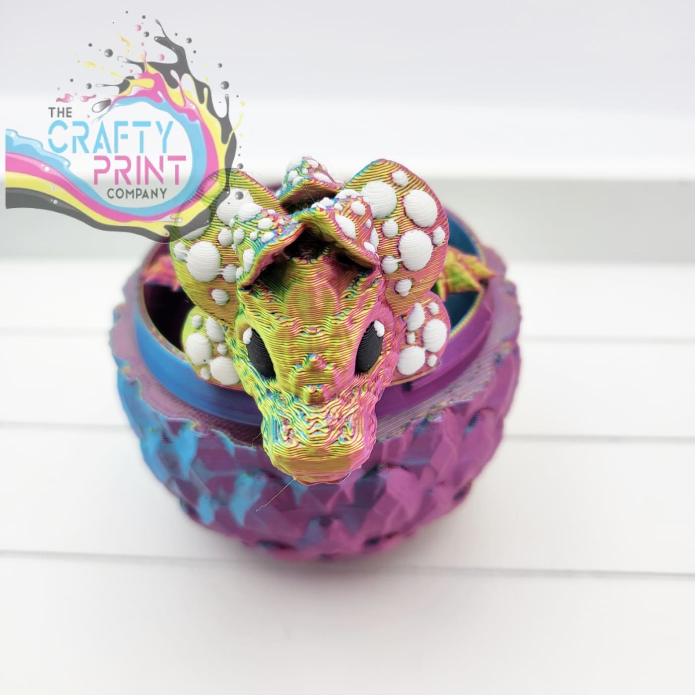 3D Printed Baby Mushroom Dragon in Egg