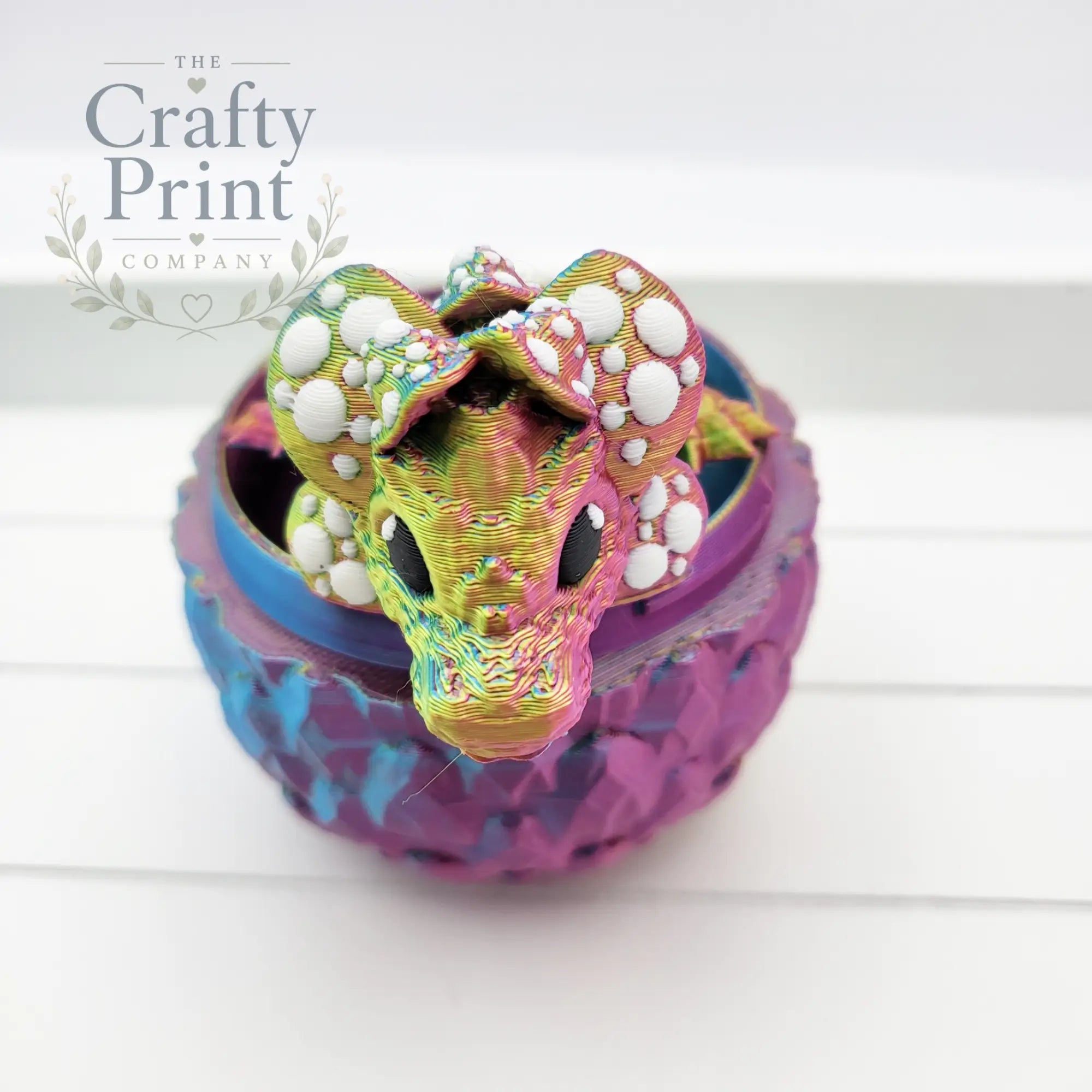 3D Printed Baby Mushroom Dragon in Egg