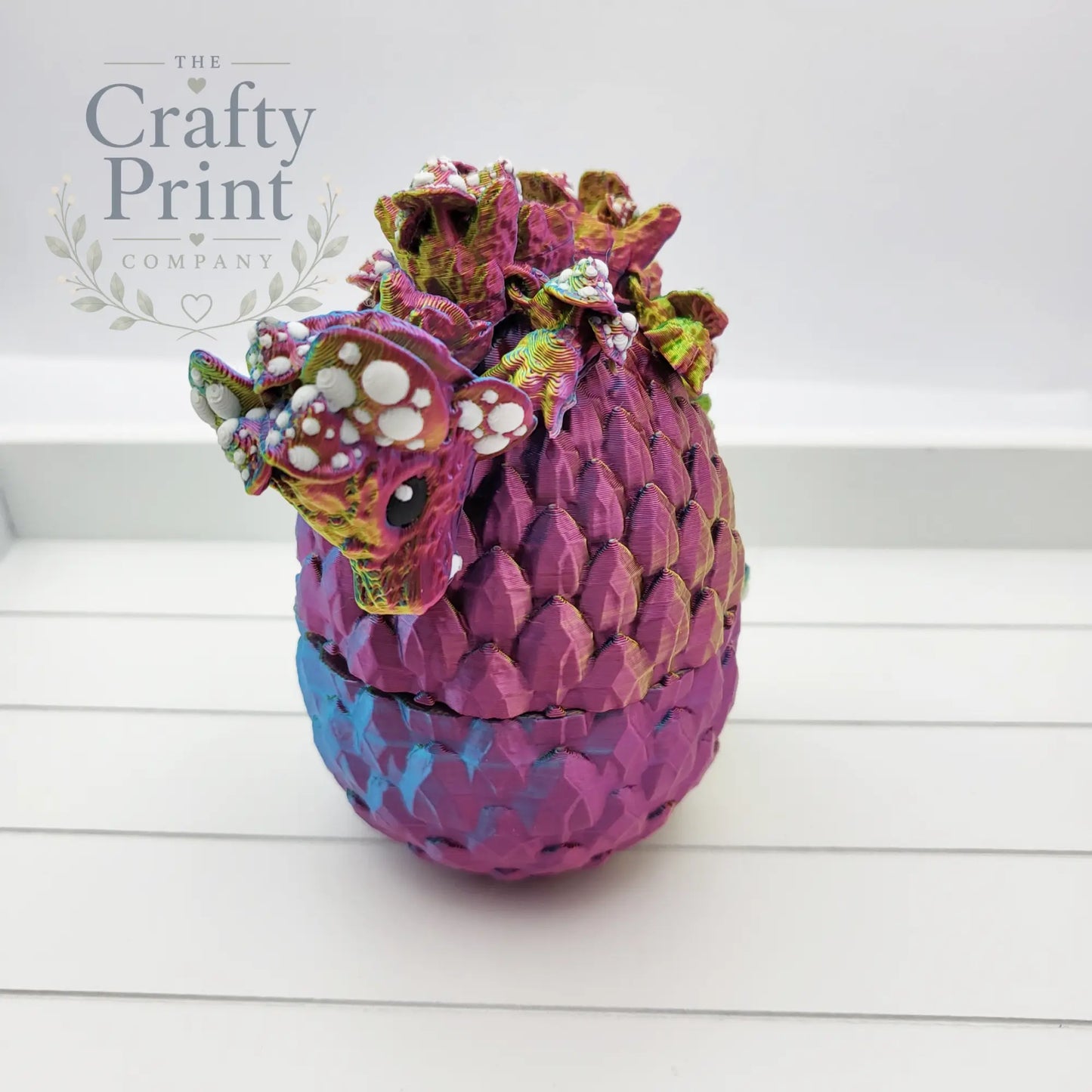 3D Printed Baby Mushroom Dragon in Egg