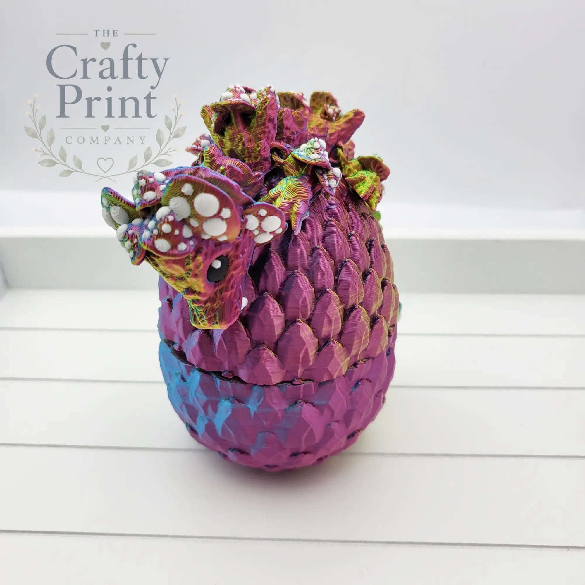 3D Printed Baby Mushroom Dragon in Egg