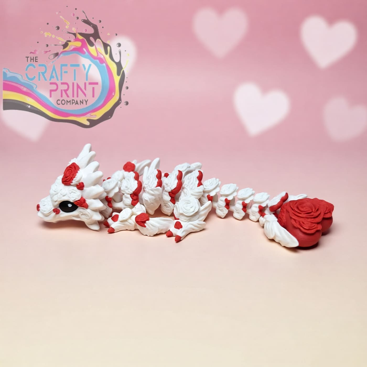 3D Printed Baby Rose White Dragon in Egg