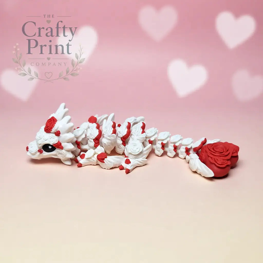3D Printed Baby Rose White Dragon in Egg