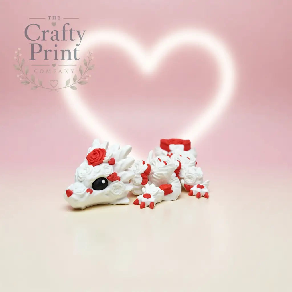 3D Printed Baby Rose White Dragon in Egg