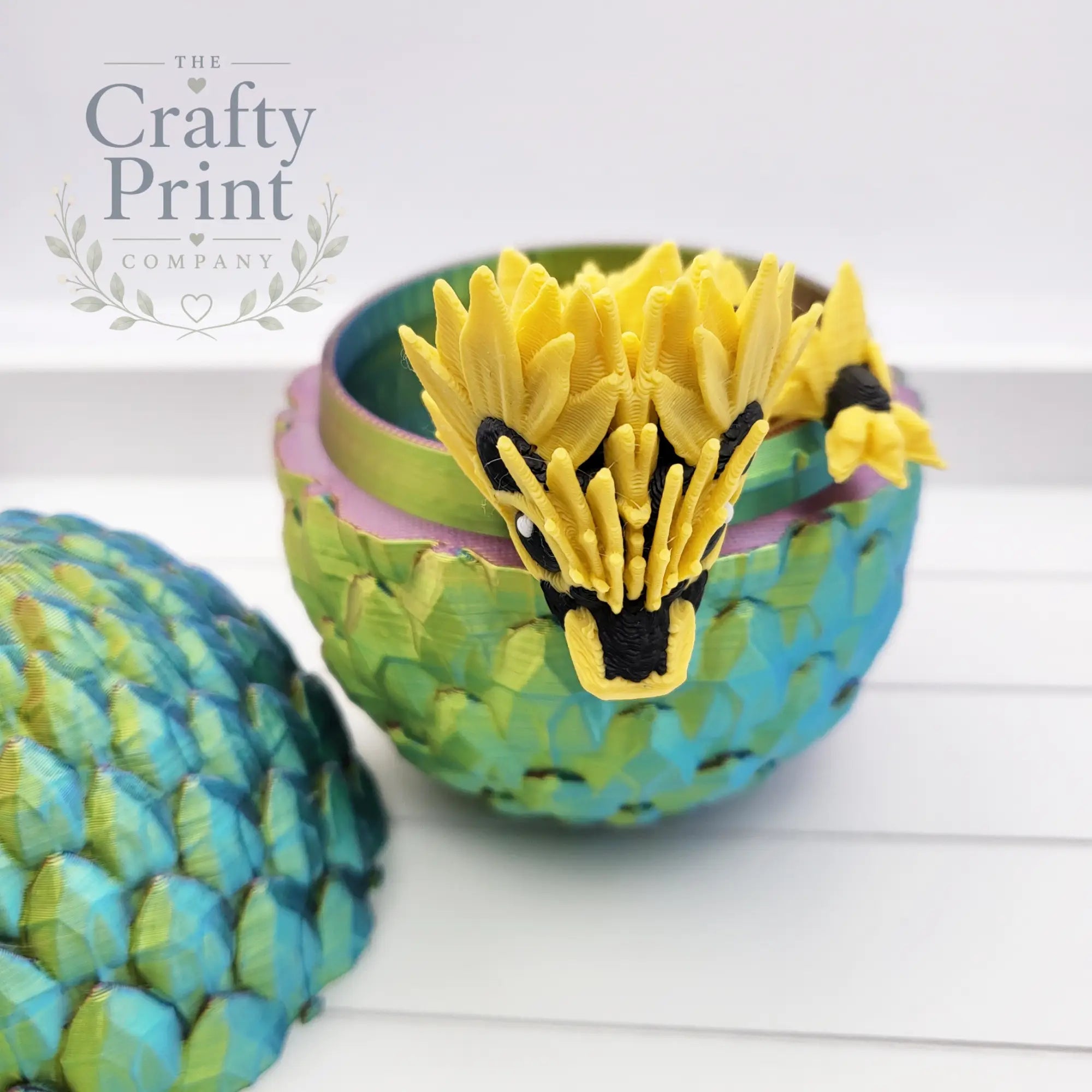 3D Printed Baby Sunflower Dragon in Egg