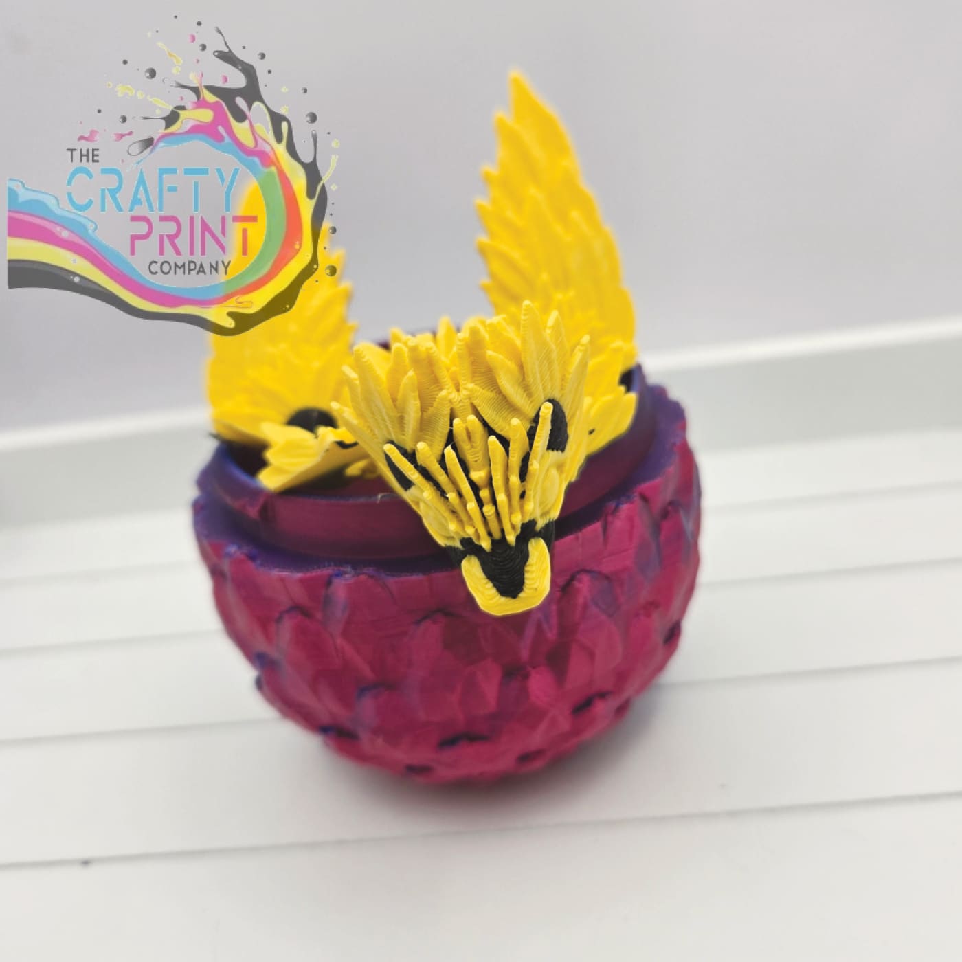 3D Printed Baby Winged Sunflower Dragon in Egg