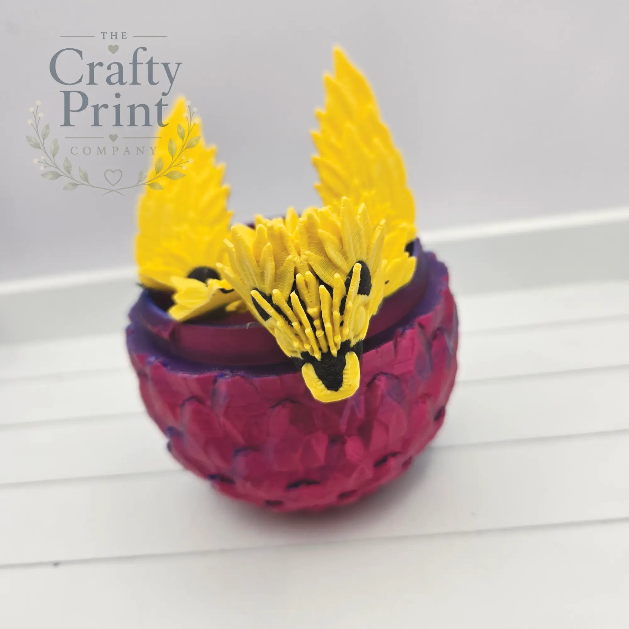 3D Printed Baby Winged Sunflower Dragon in Egg