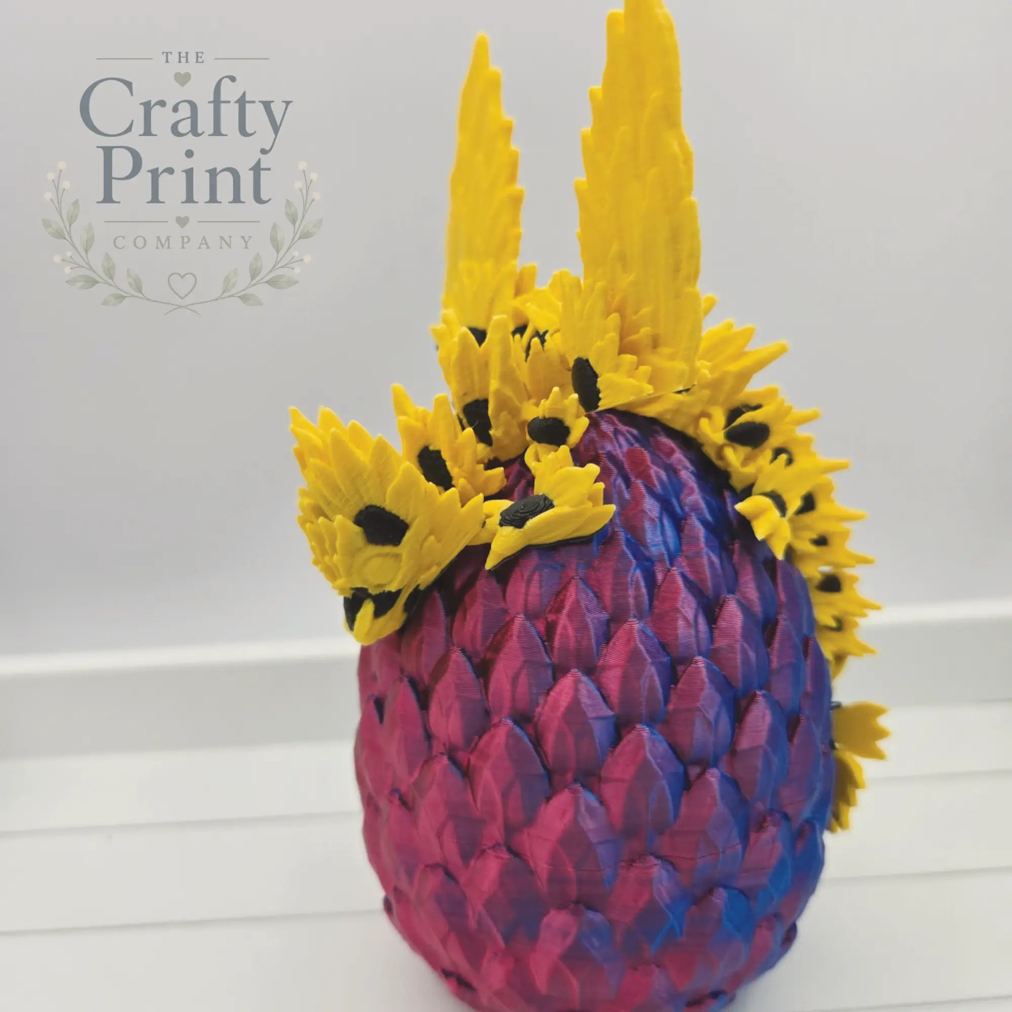 3D Printed Baby Winged Sunflower Dragon in Egg