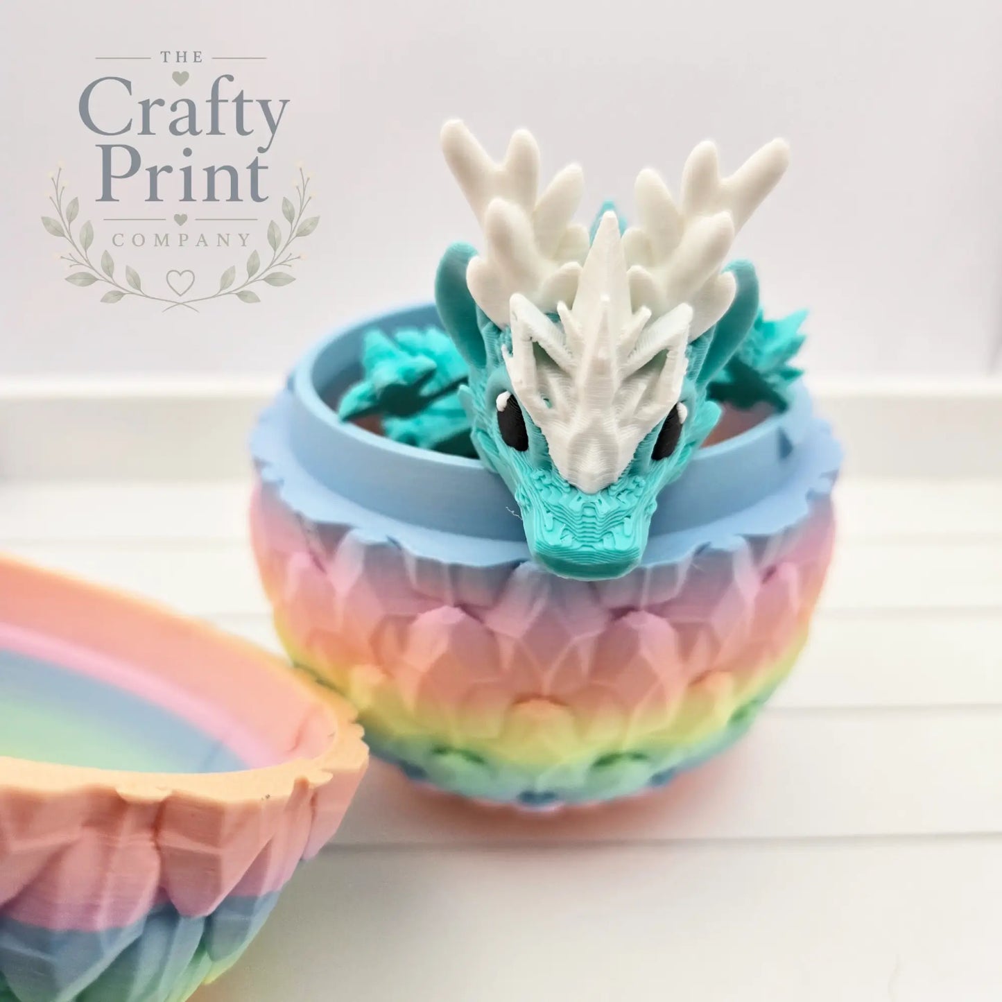 3D Printed Baby Winter Dragon in Egg - Home & Garden >