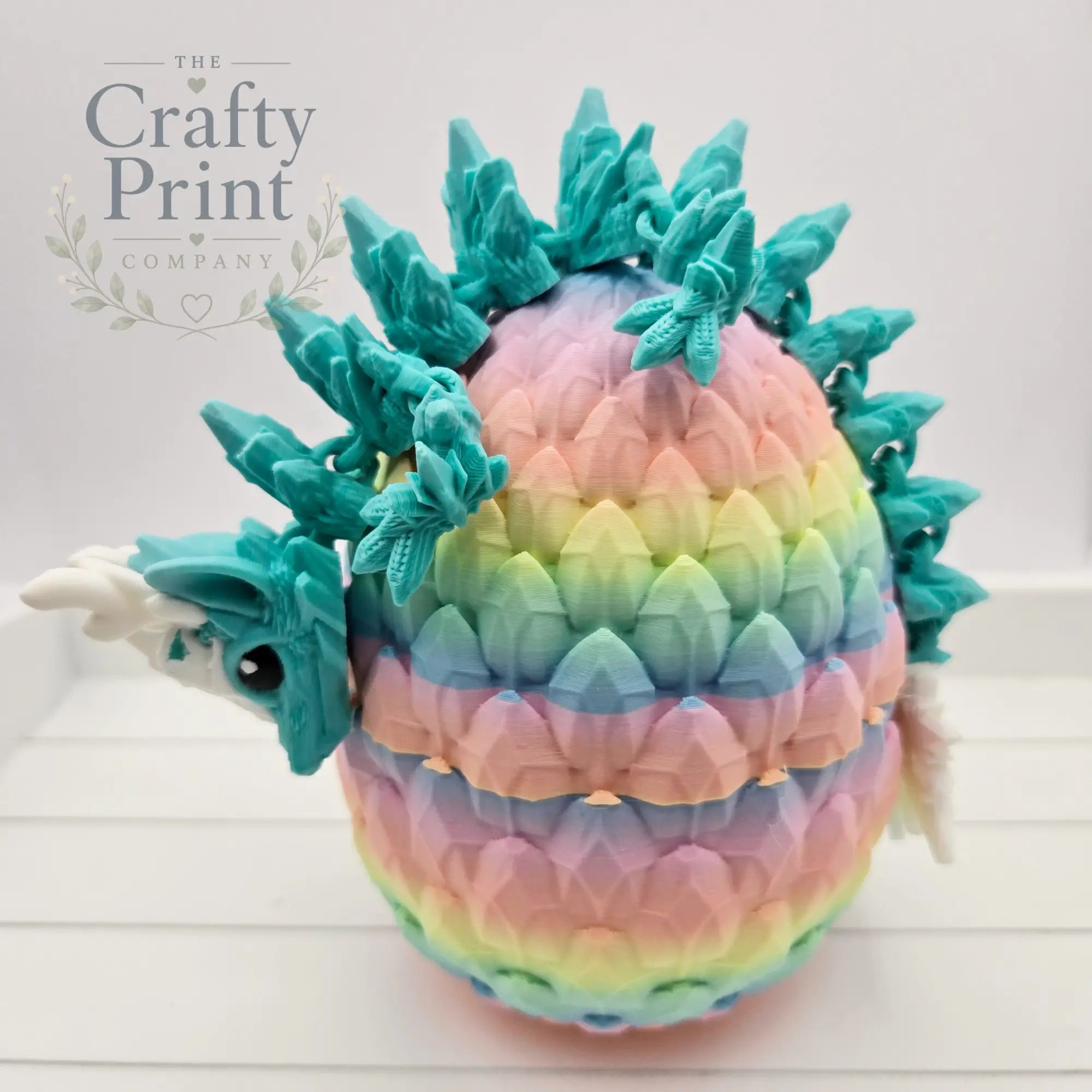 3D Printed Baby Winter Dragon in Egg - Home & Garden >