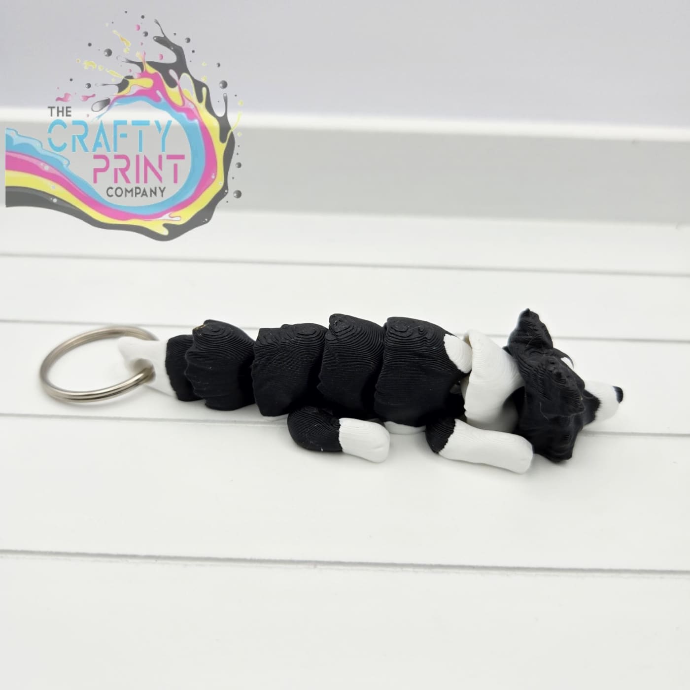 3D Printed Border Collie Articulated Flexi Keyring/Fidget