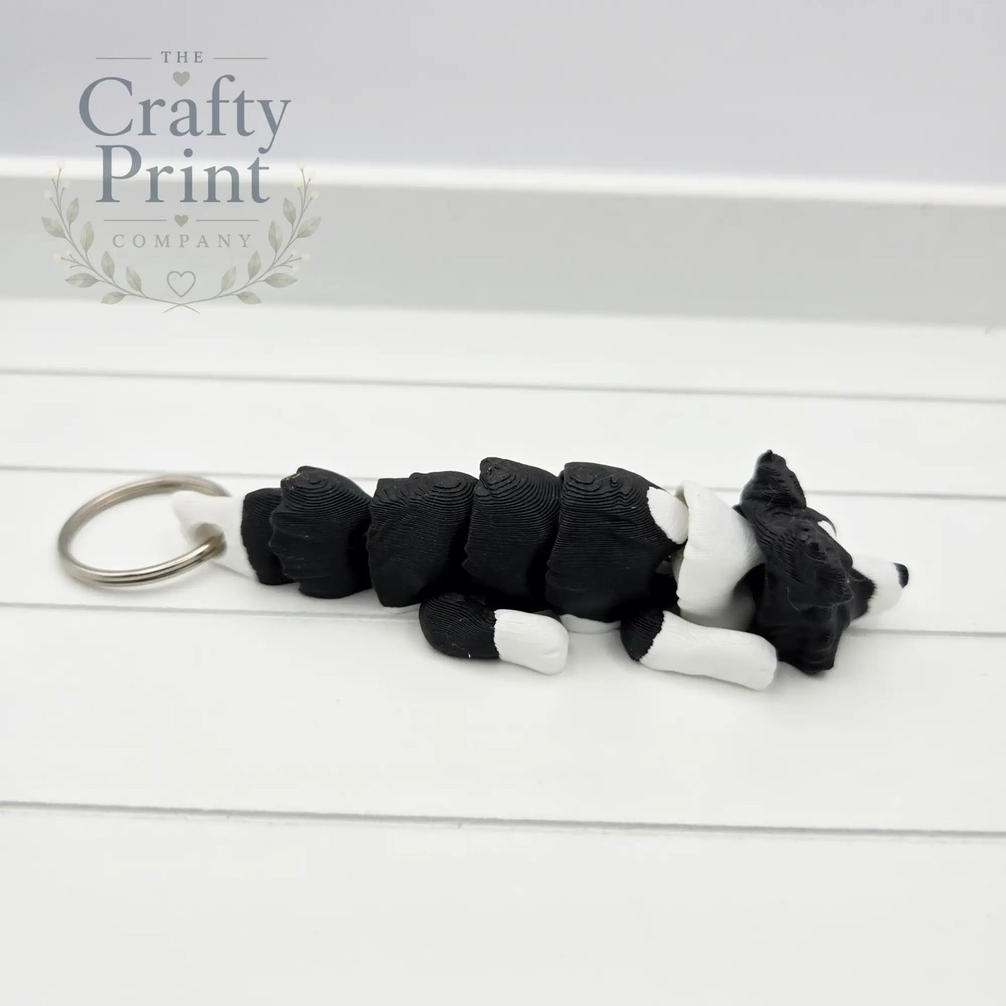3D Printed Border Collie Articulated Flexi Keyring/Fidget
