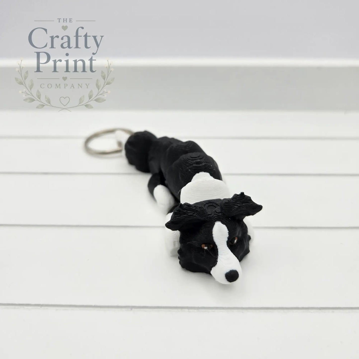 3D Printed Border Collie Articulated Flexi Keyring/Fidget