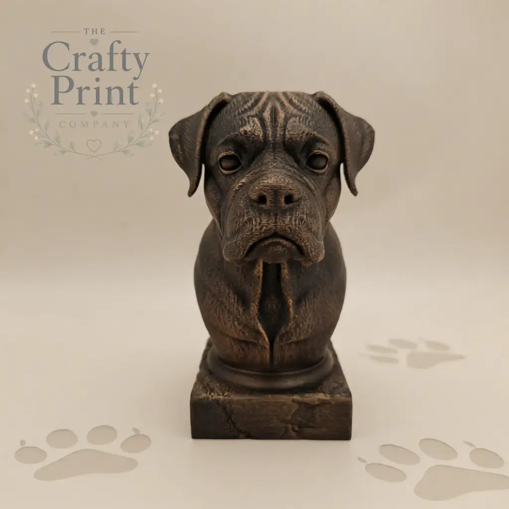 3D Printed Boxer Dog Statue / Bust - Home & Garden > Decor