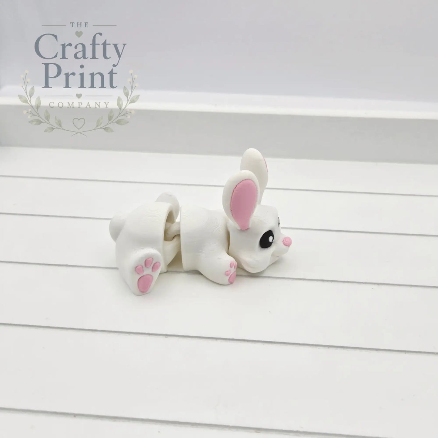 3D Printed Bunny Articulated Flexi Keyring/Fidget - Without