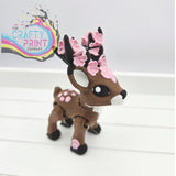 3D Printed Cherry Blossom Deer Articulated Fidget - Home &