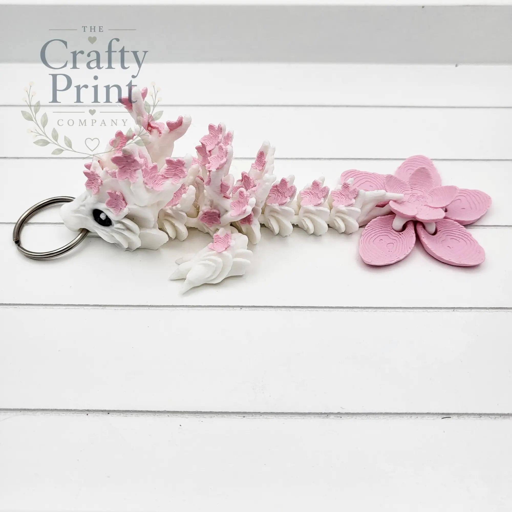 3D Printed Cherry Blossom Dragon Tadling Keyring - Keychains