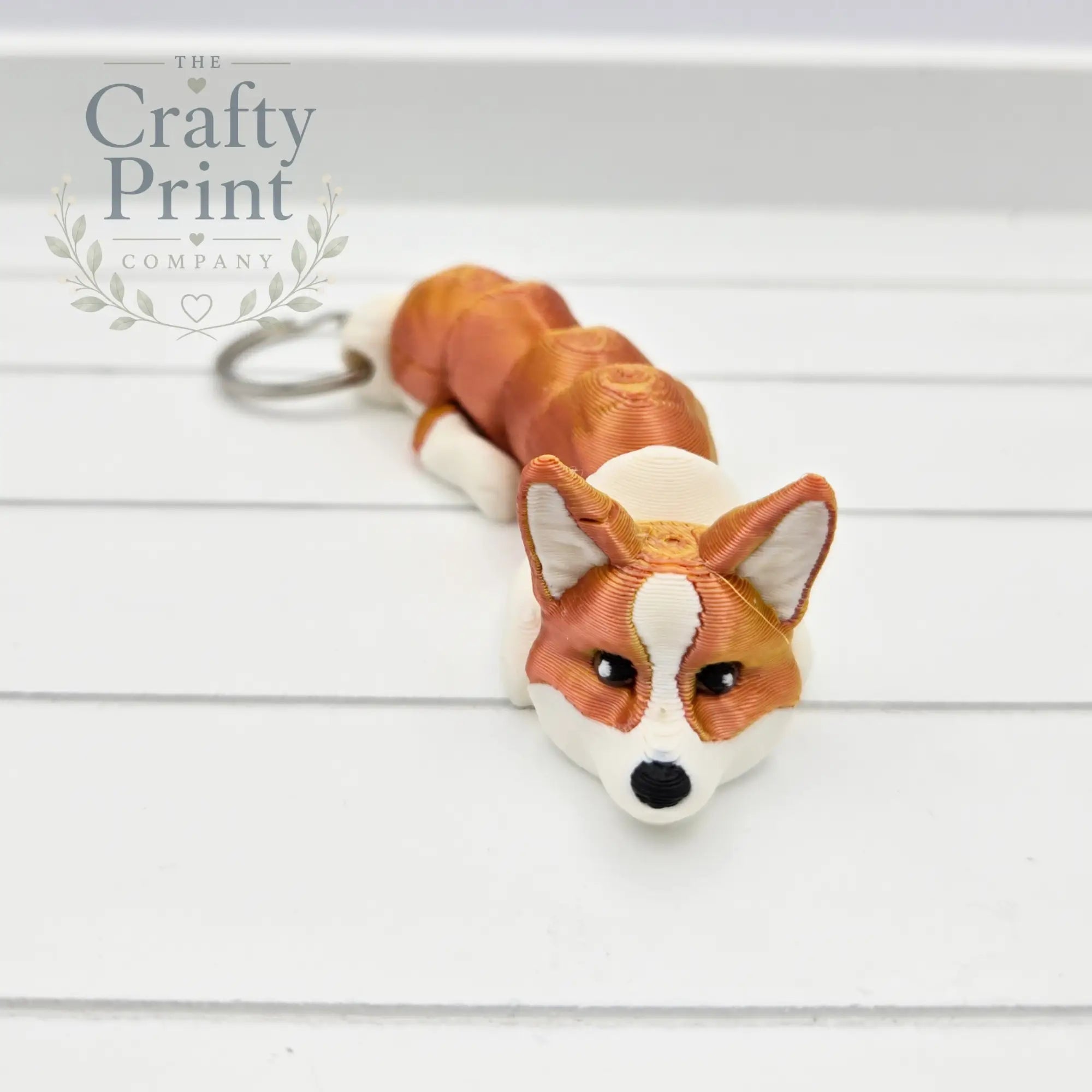 3D Printed Corgi Articulated Flexi Keyring/Fidget