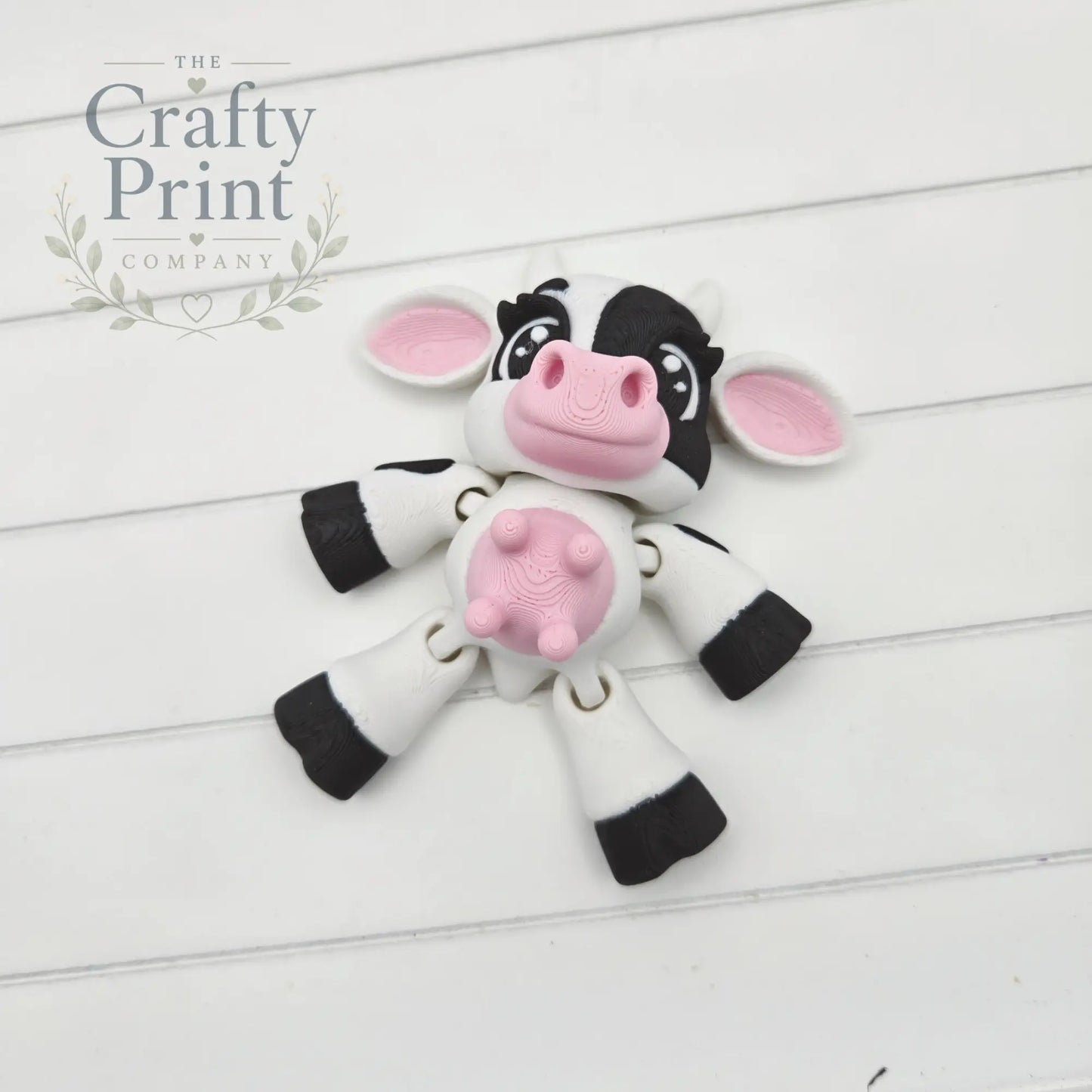 3D Printed Cow Articulated Flexi Fidget - Keychains