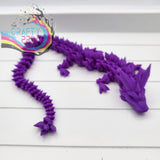 3D Printed Crystal Dragon and Egg - Purple