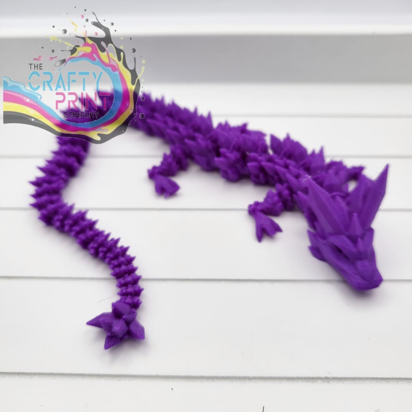 3D Printed Crystal Dragon and Egg - Purple