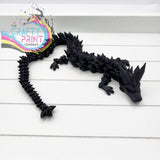 3D Printed Crystal Dragon and Egg - Black