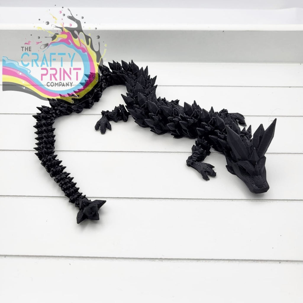 3D Printed Crystal Dragon and Egg - Black