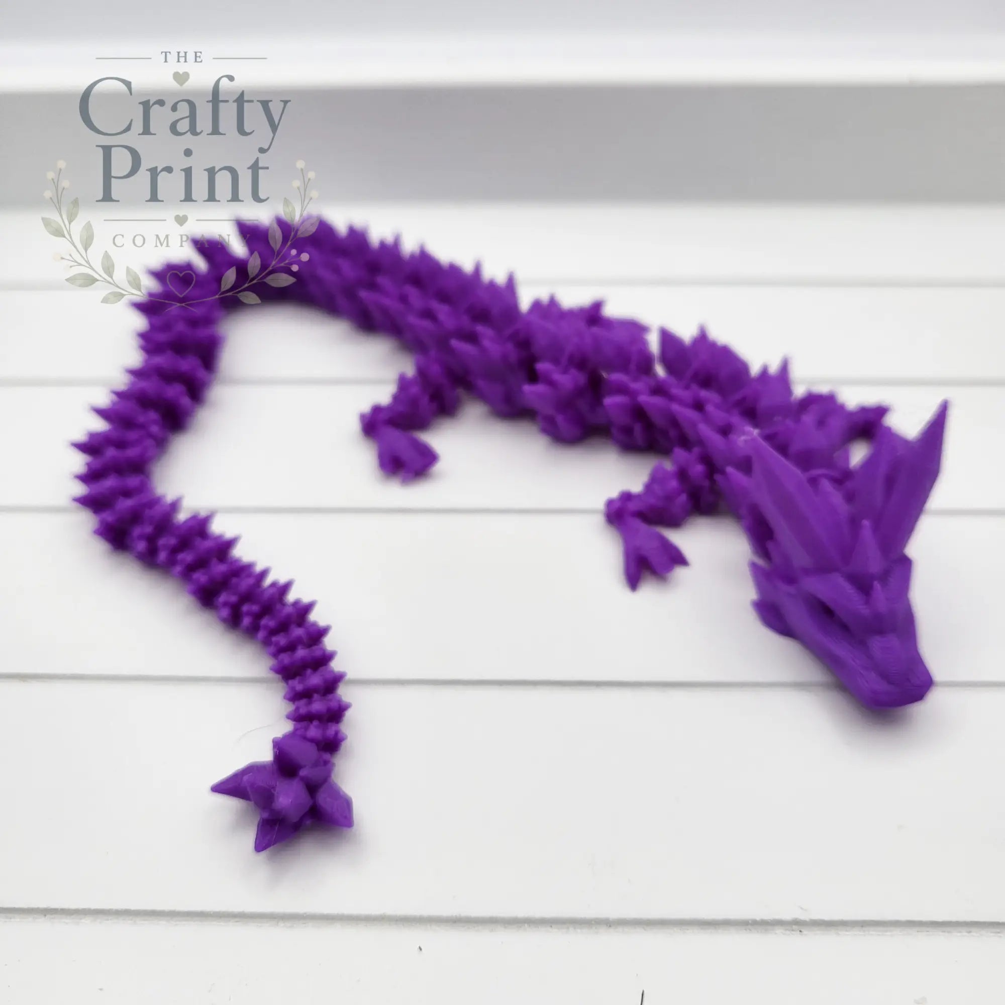 3D Printed Crystal Dragon and Egg - Purple