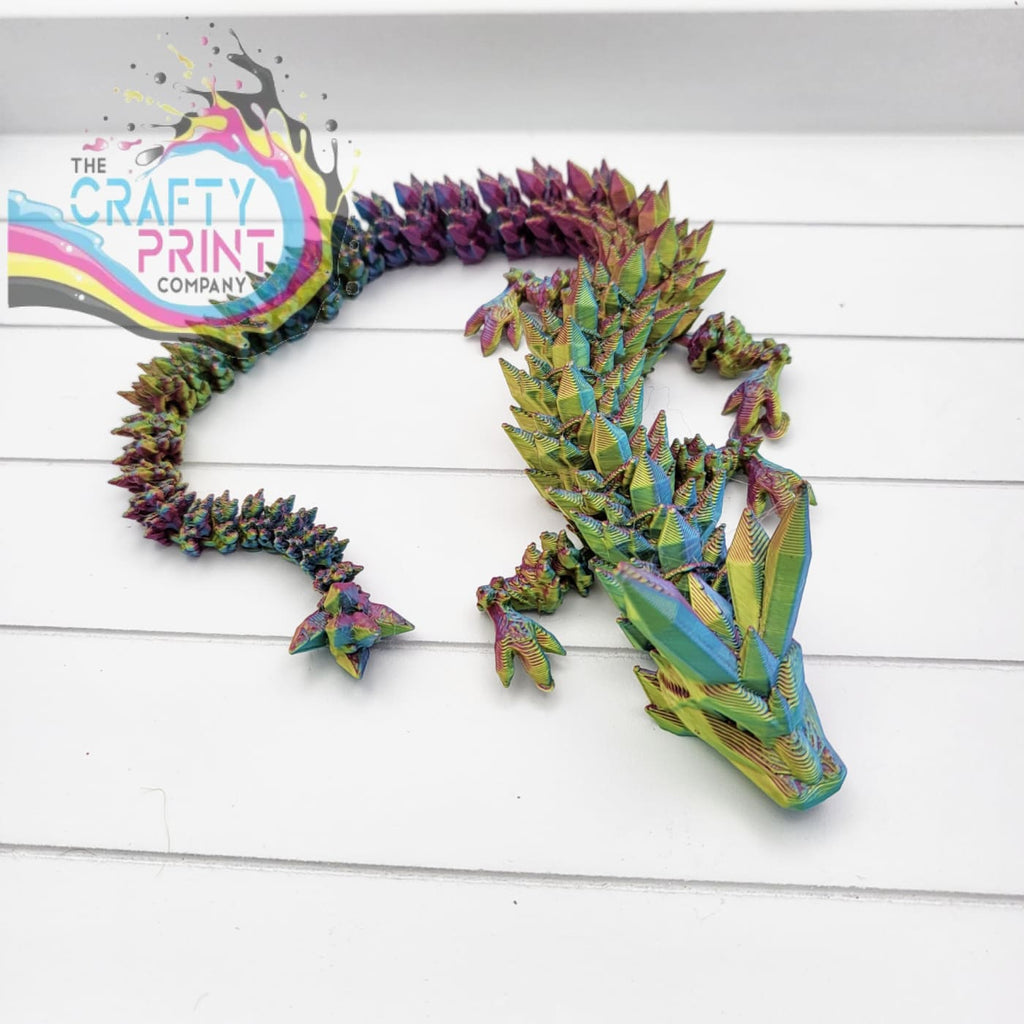 3D Printed Crystal Dragon and Egg - Tri Colour Red/Gold/Blue