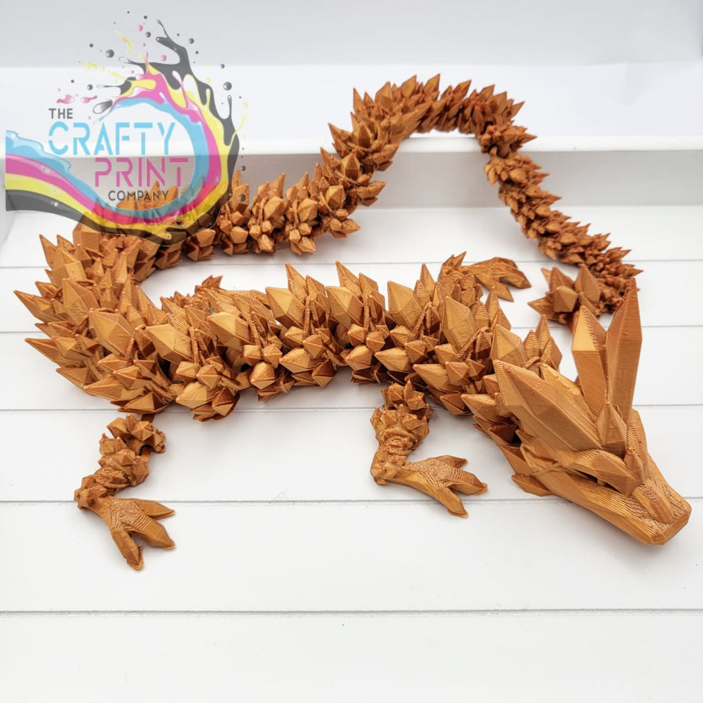 3D Printed Crystal Dragon - Copper / Small 24cm