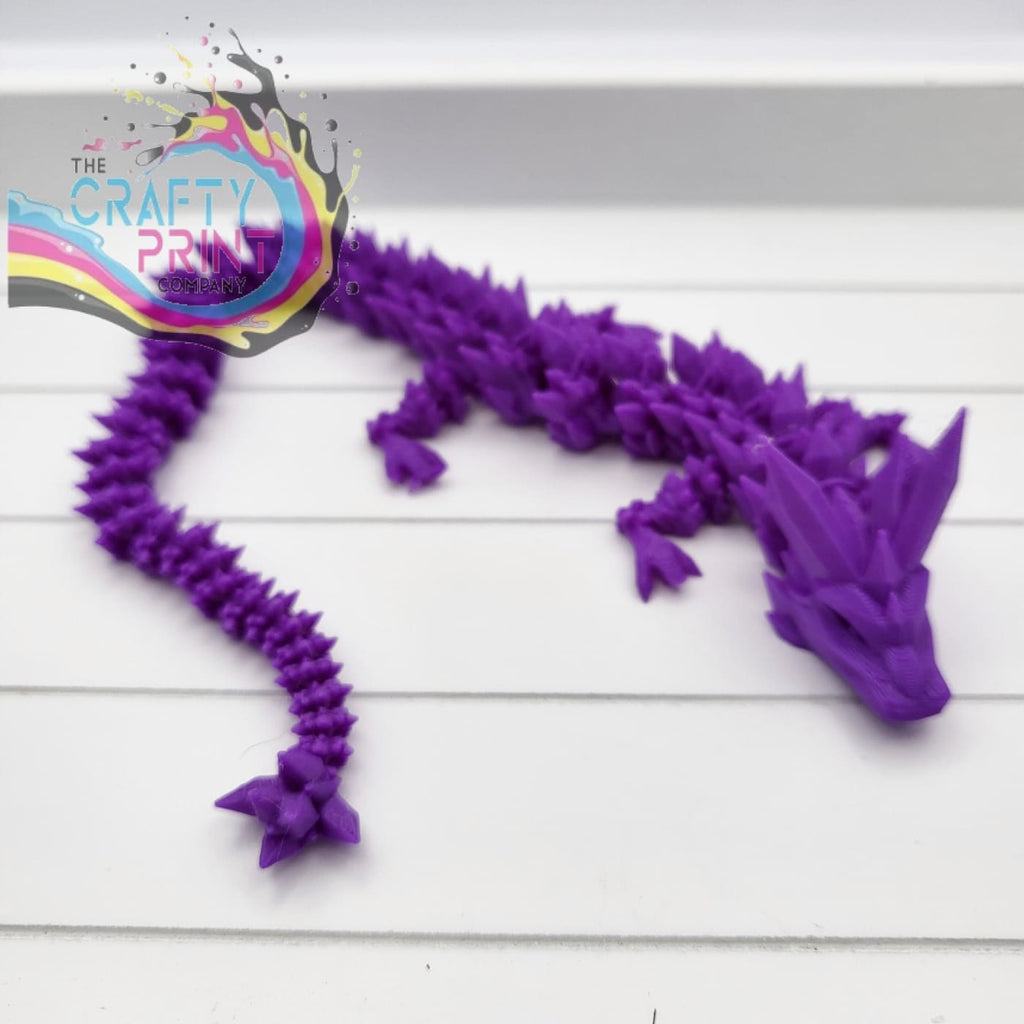3D Printed Crystal Dragon - Purple / Small 24cm