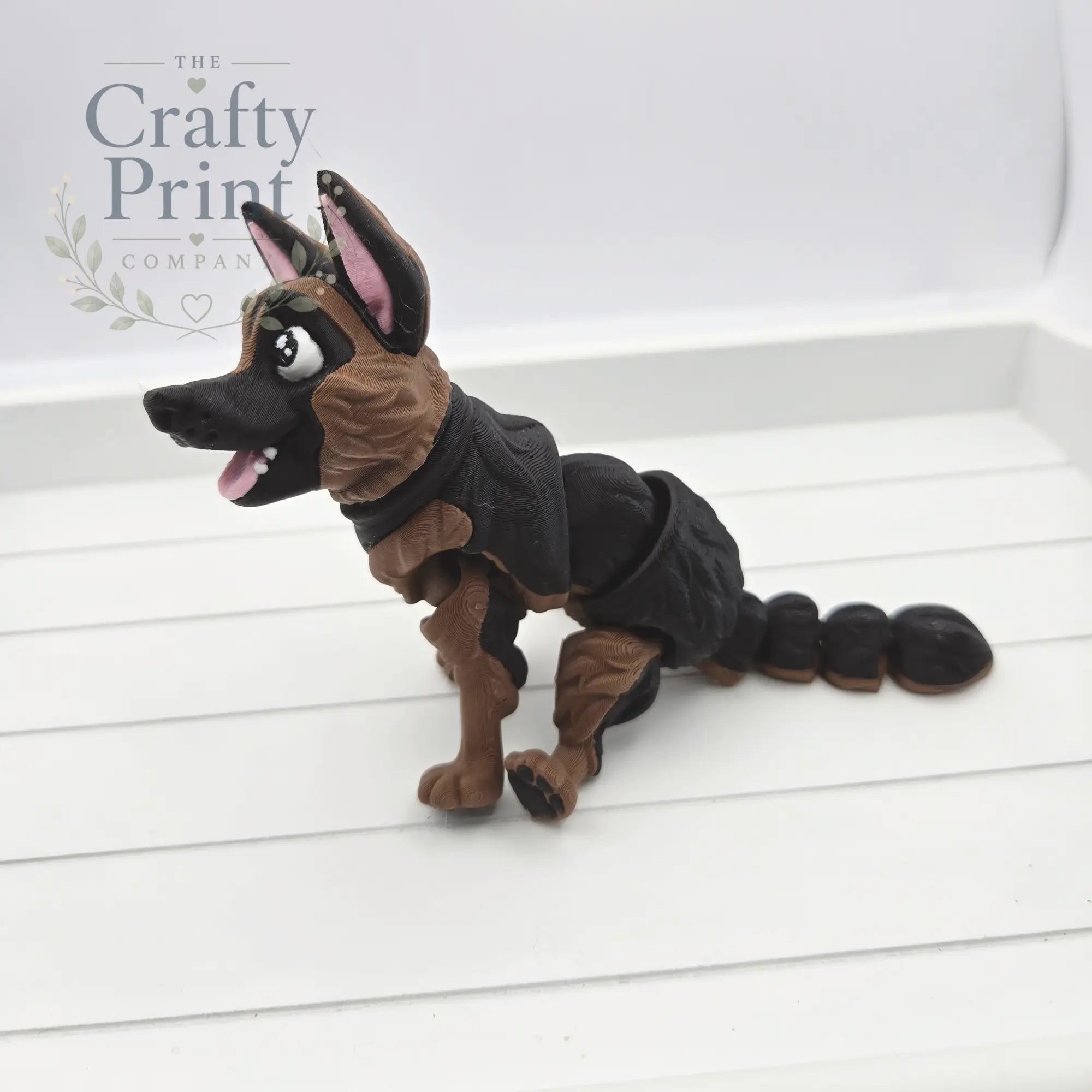 3D Printed Cute German Shepherd Dog Articulated Fidget