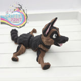 3D Printed Cute German Shepherd Dog Articulated Fidget