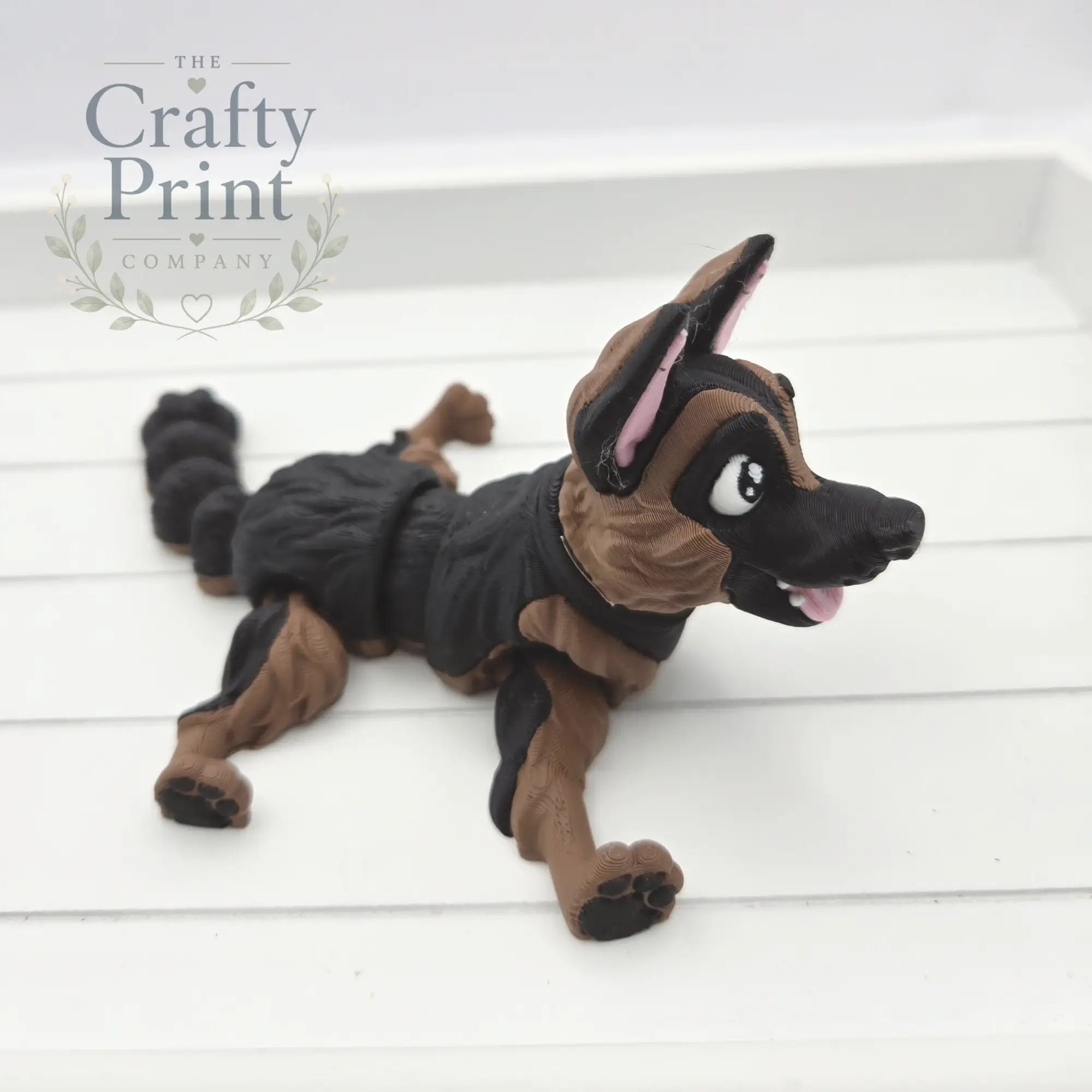 3D Printed Cute German Shepherd Dog Articulated Fidget