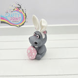 3D Printed Cute Hippo Wearing Bunny Ears - Home & Garden >