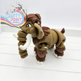 3D Printed Cute Mammoth Articulated Fidget - Home & Garden