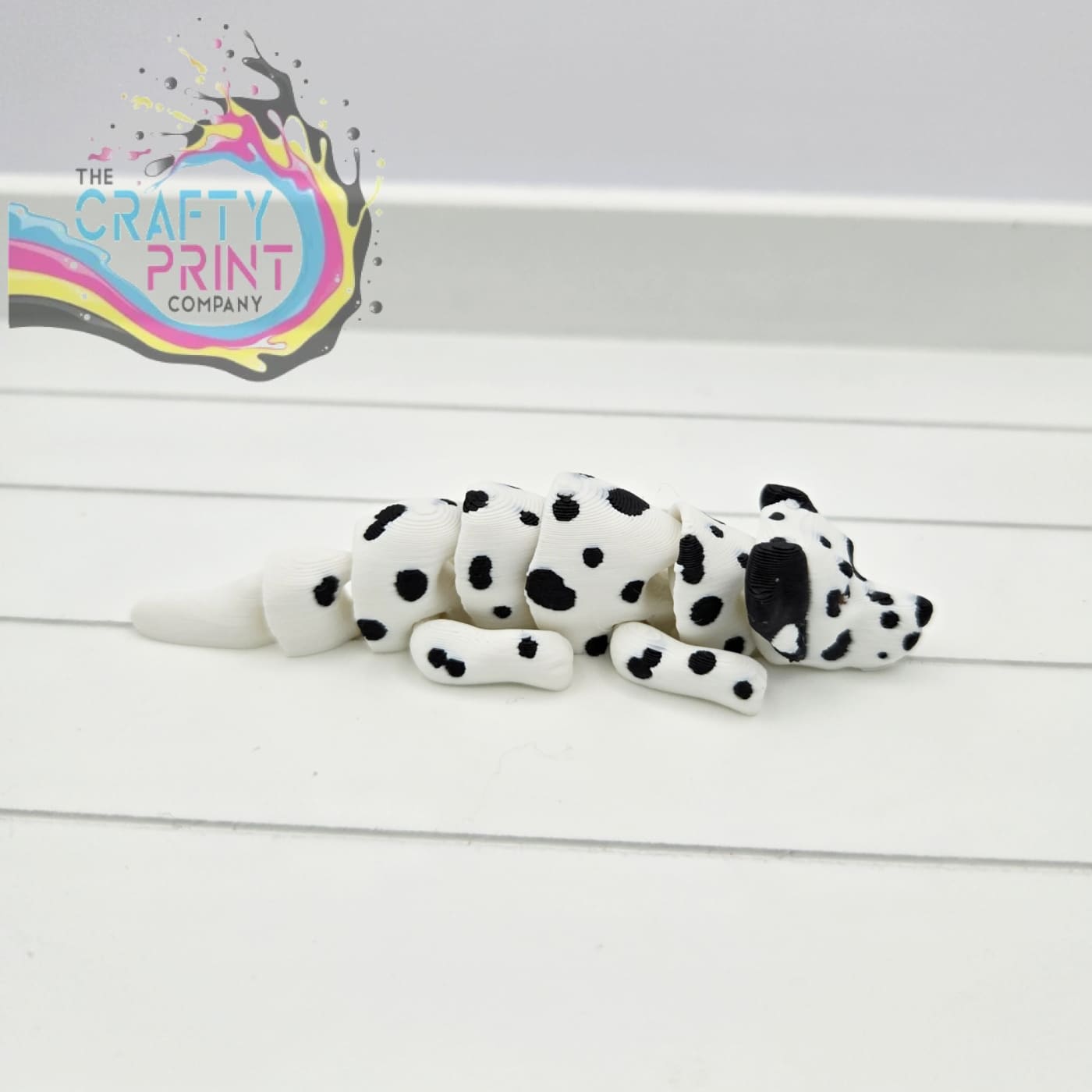 3D Printed Dalmation Dog Articulated Flexi Keyring/Fidget