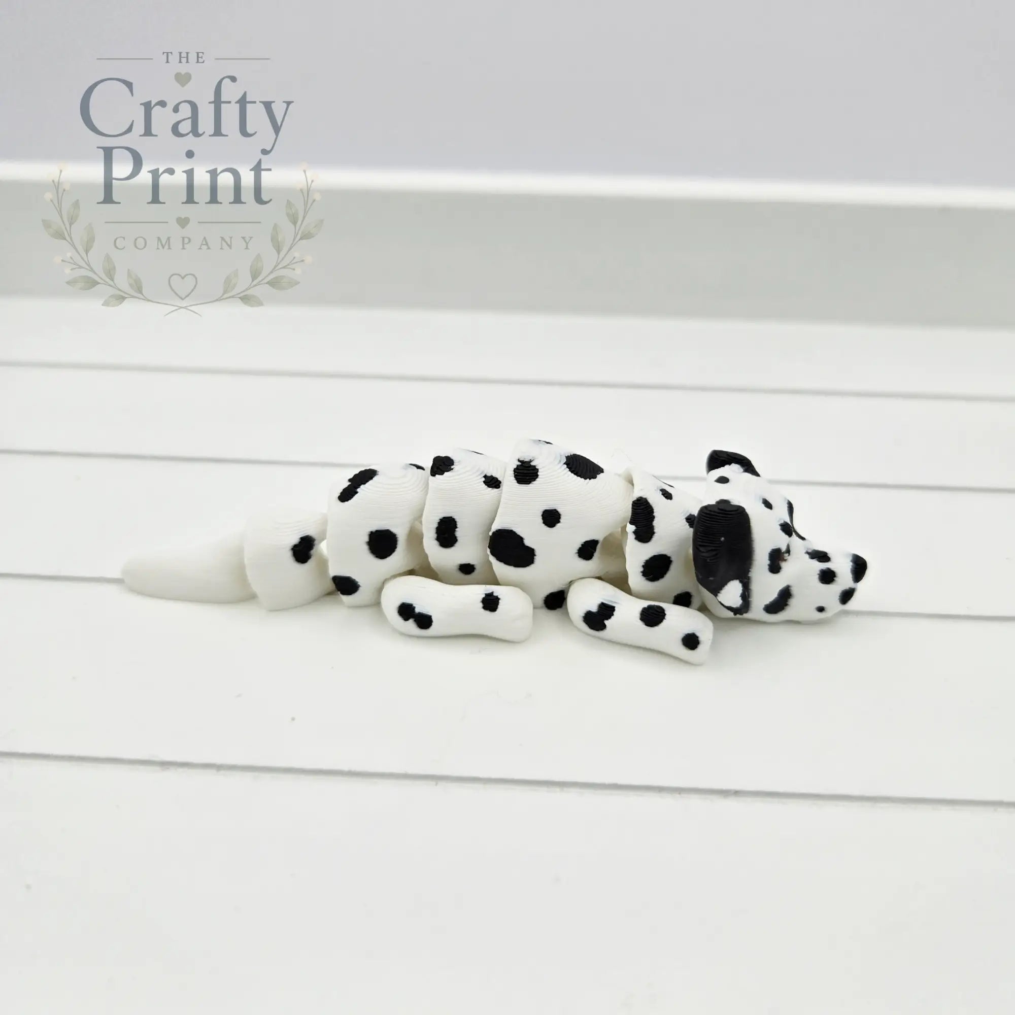 3D Printed Dalmation Dog Articulated Flexi Keyring/Fidget